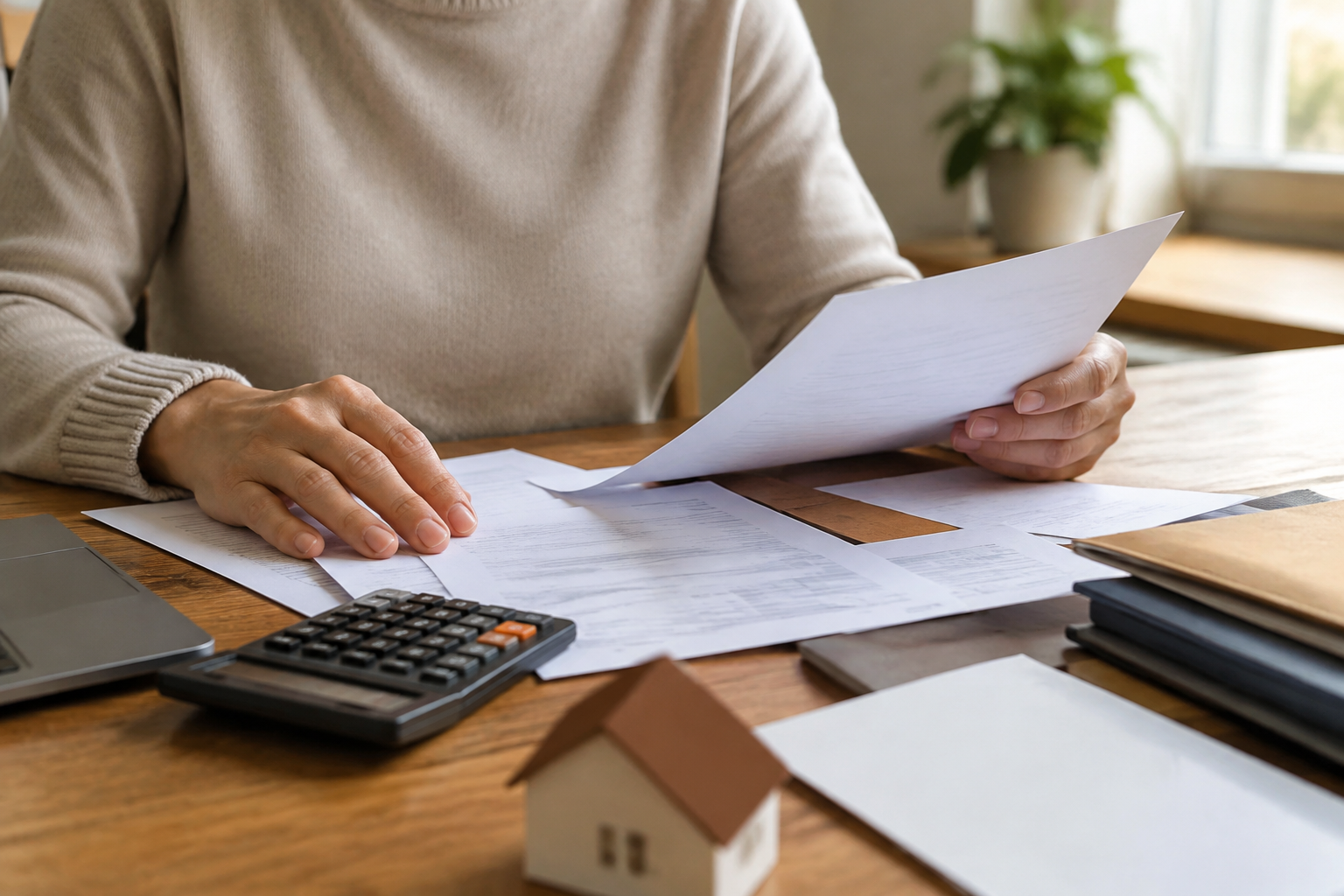 Análise de documentos e condições de financiamento imobiliário.
