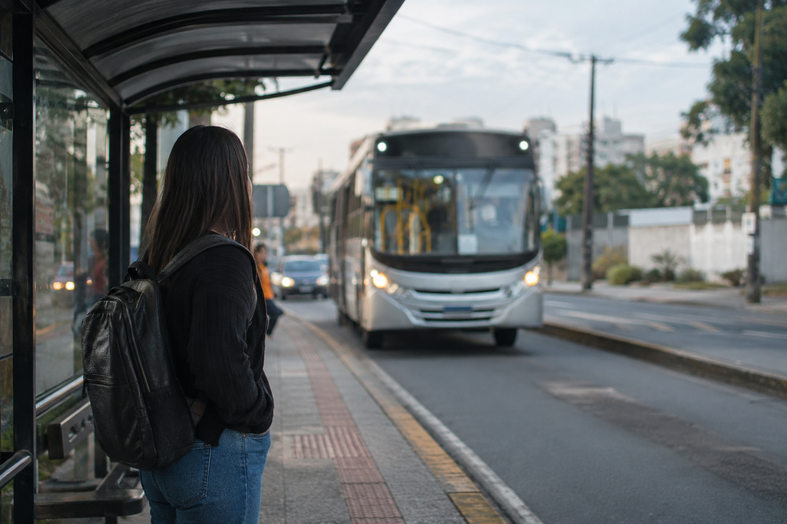 O teste do trajeto deve incluir espera e conexões nos horários de trabalho.