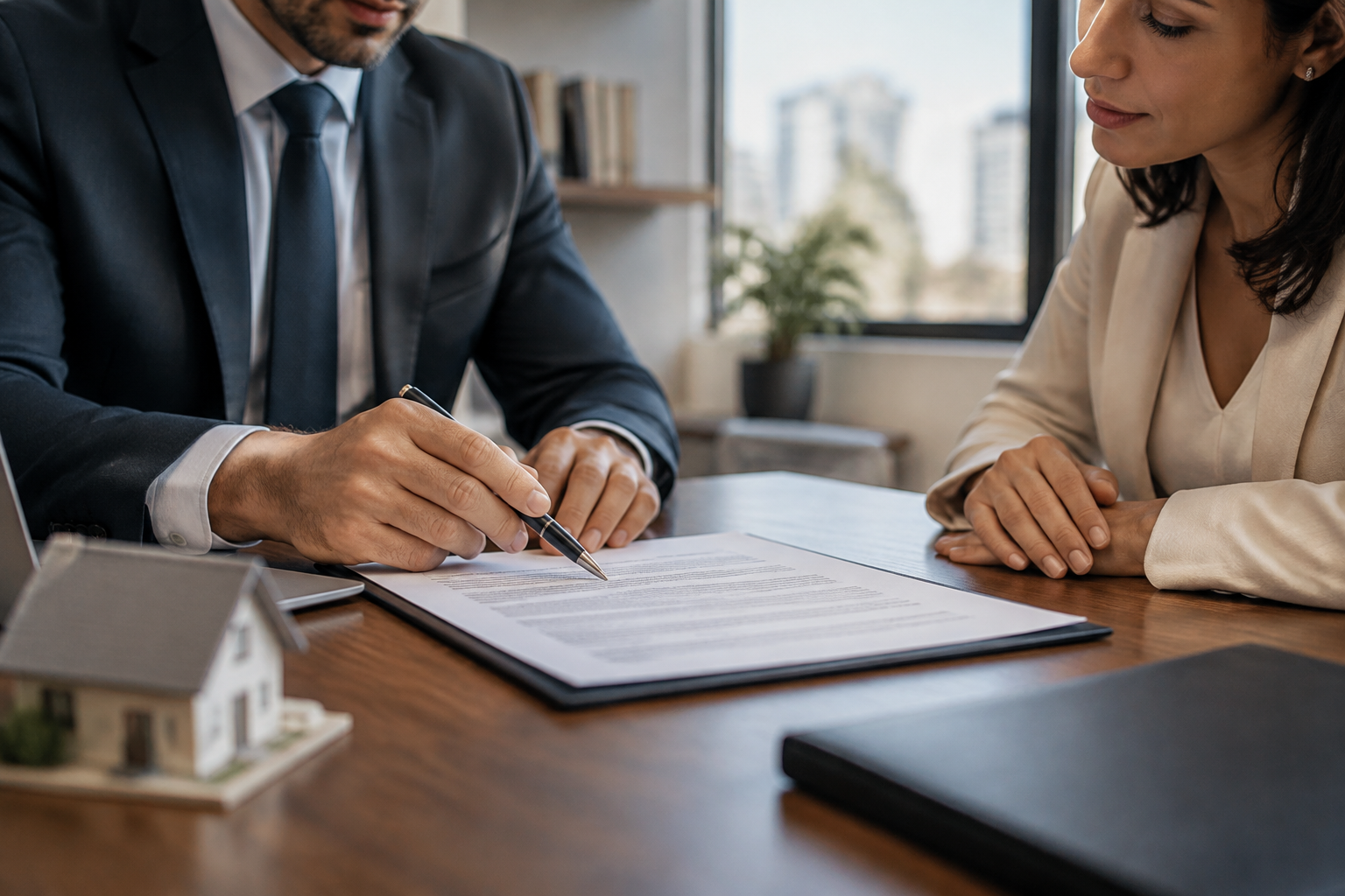 Conferência de cláusulas contratuais antes de escolher o financiamento.