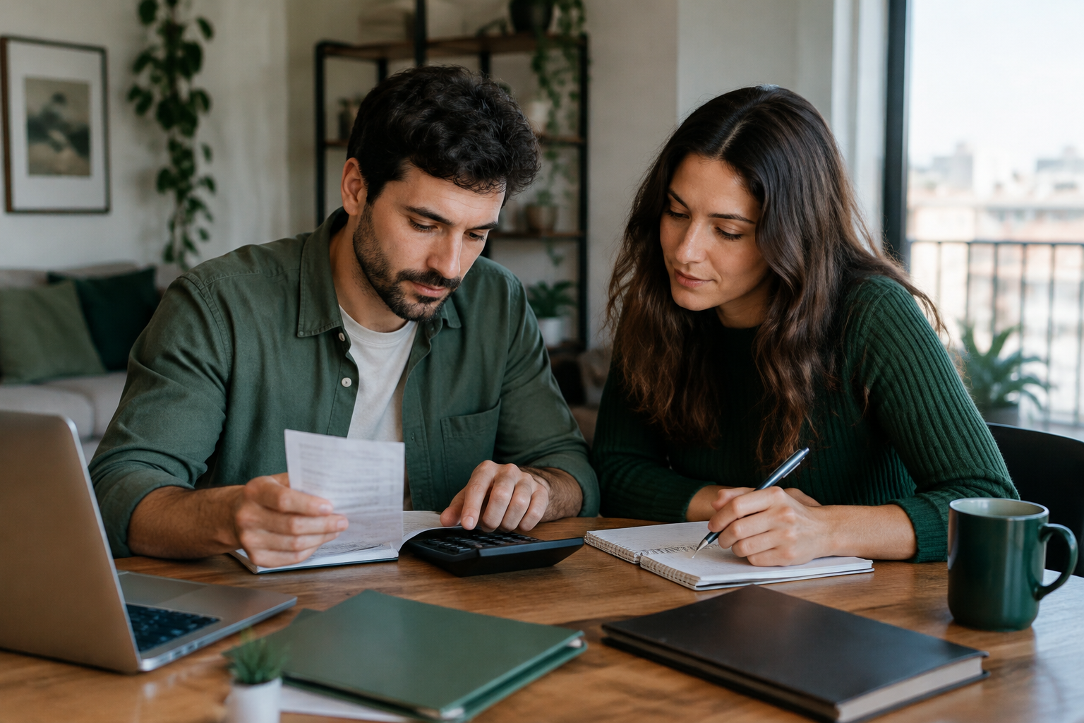 Casal organiza orçamento e documentos para preparar os recursos da entrega do imóvel.