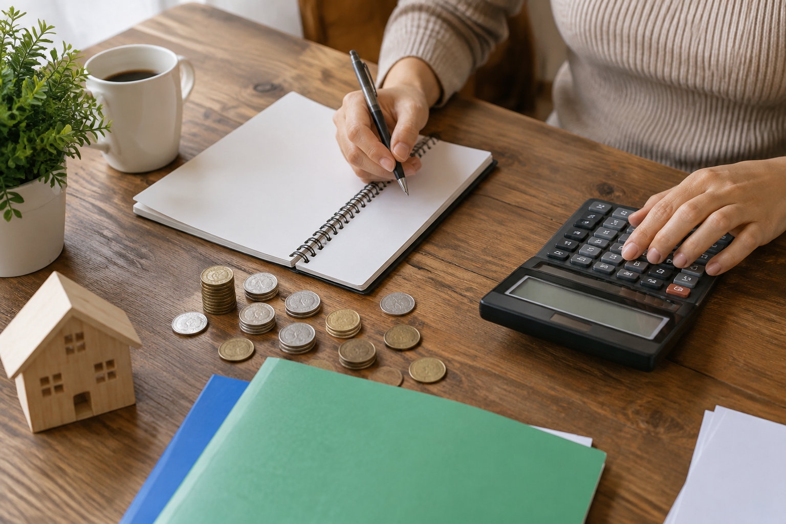 Organização do orçamento para comparar compra e espera.